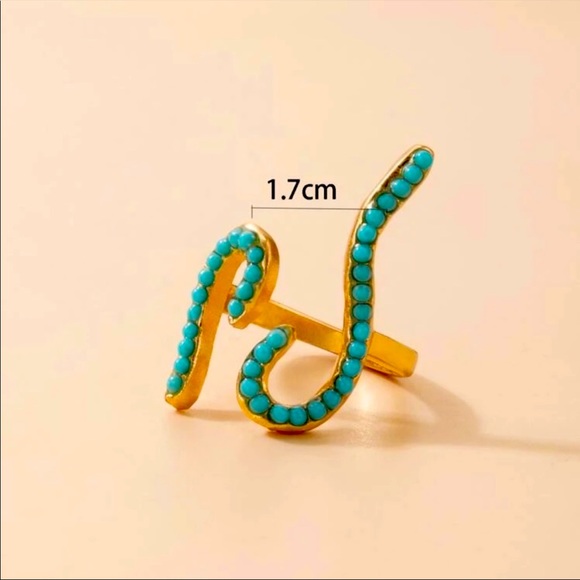 Turquoise boho beaded ring - Picture 1 of 6